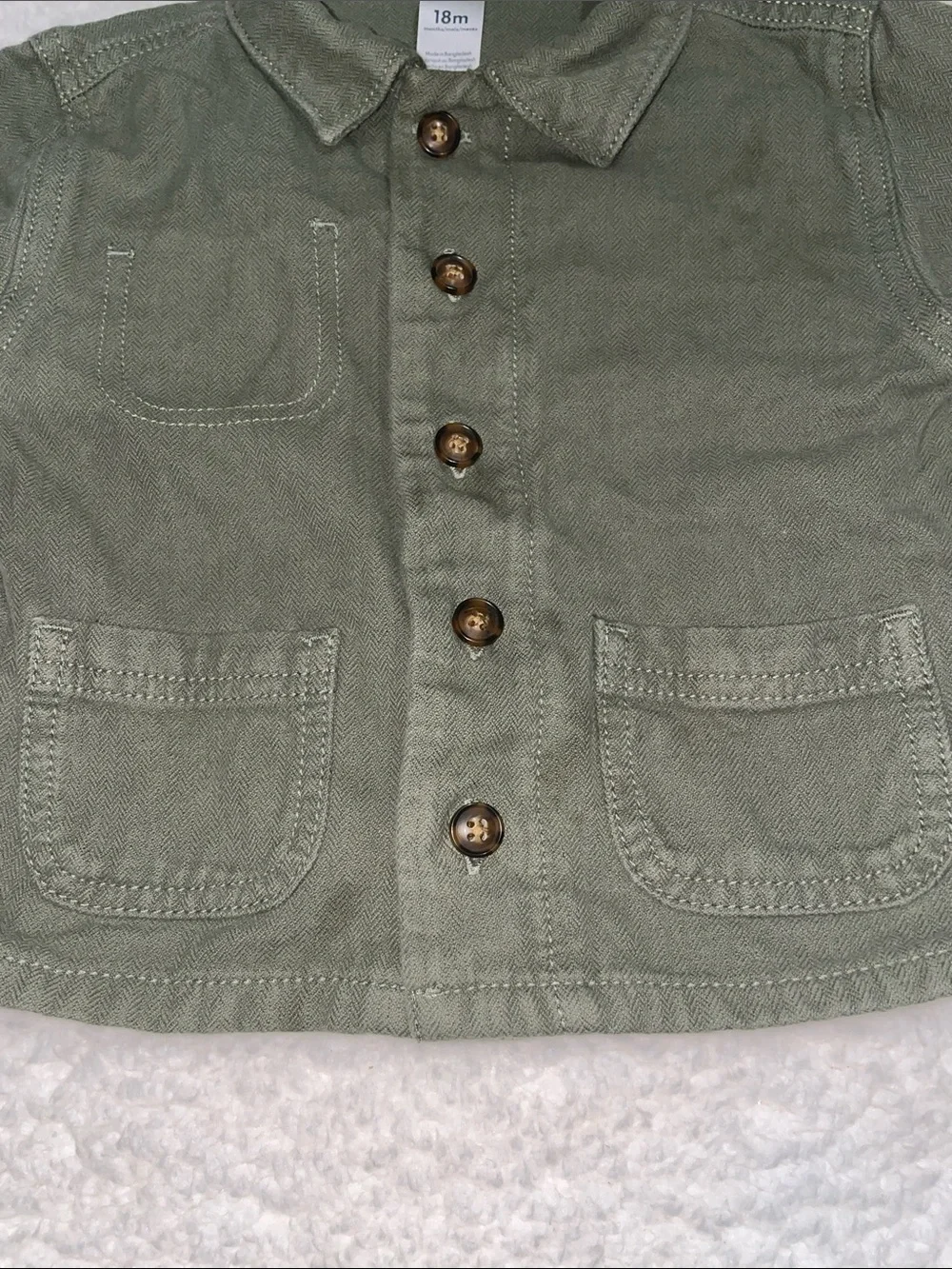 Carter's Olive Green Button Down Shacket